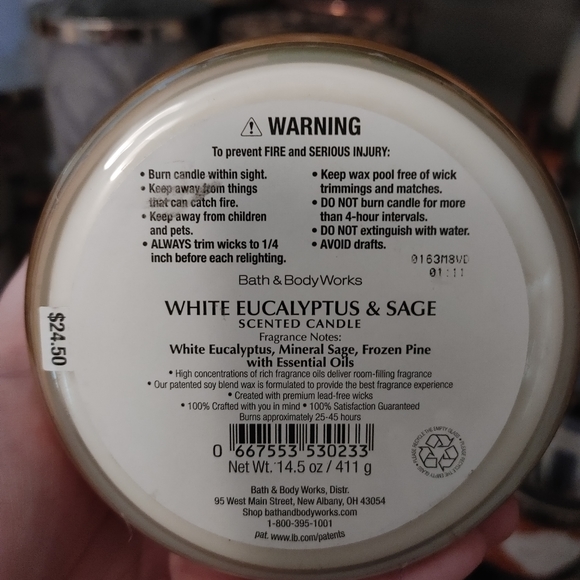 White eucalyptus and aage candle - Picture 3 of 3